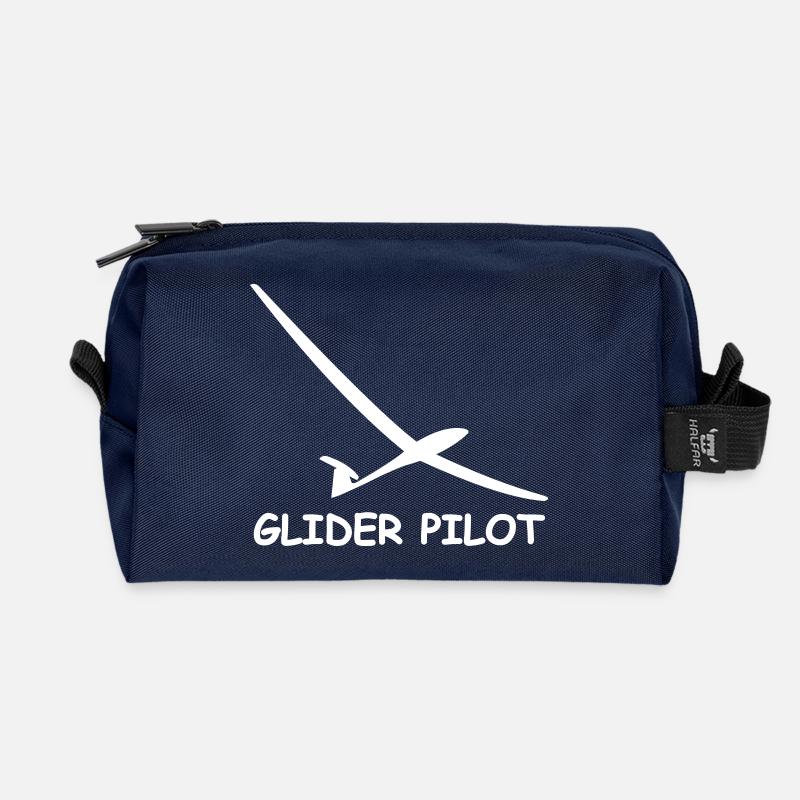 glider pilot - Recycled Toiletry Zip Bag - navy