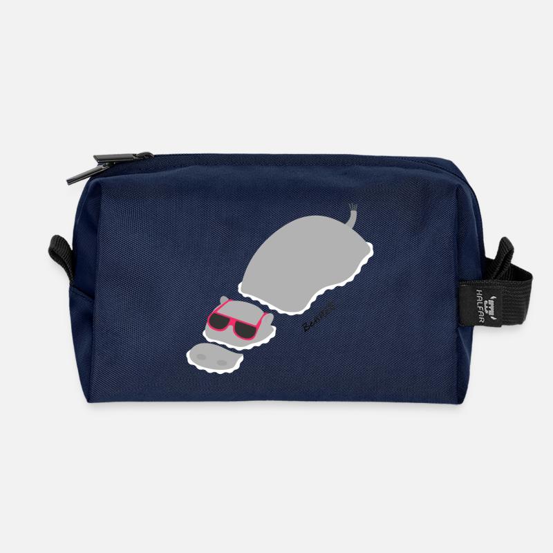 Chillin ‚Hippo - Recycelte Kulturtasche - Navy