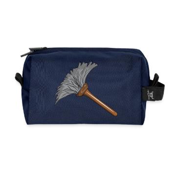 cleaning cleaning cleaning woman broom wischmop43 - Recycled Toiletry Zip Bag - navy - Front