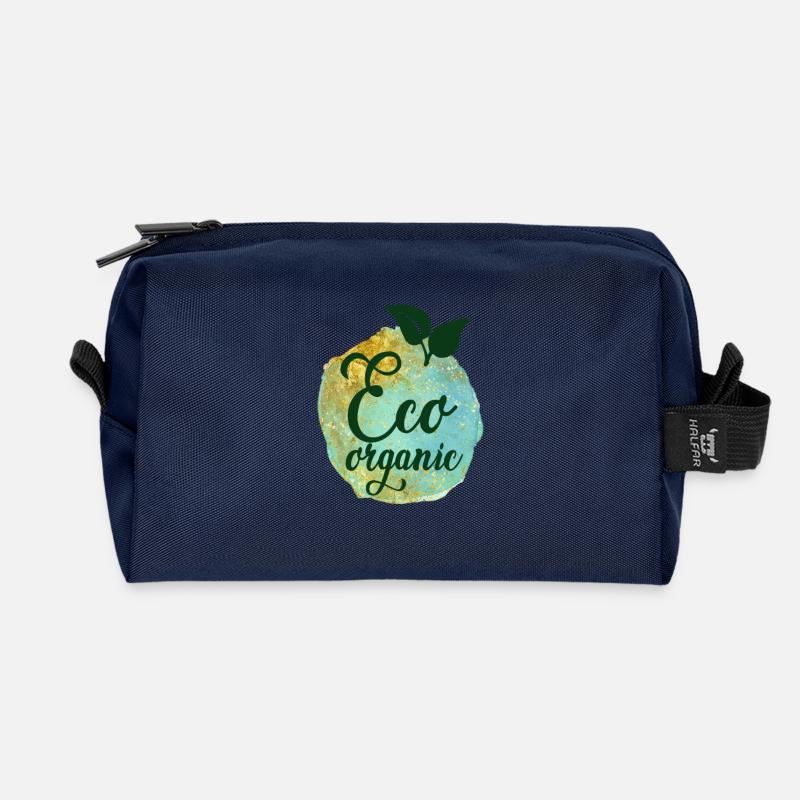 Veganer Vegetarier Tierschutz Geschenkidee - Recycelte Kulturtasche - Navy