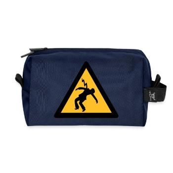 électricien coup de foudre panneaux danger - Trousse de toilette en tissu recyclé - marine - Devant