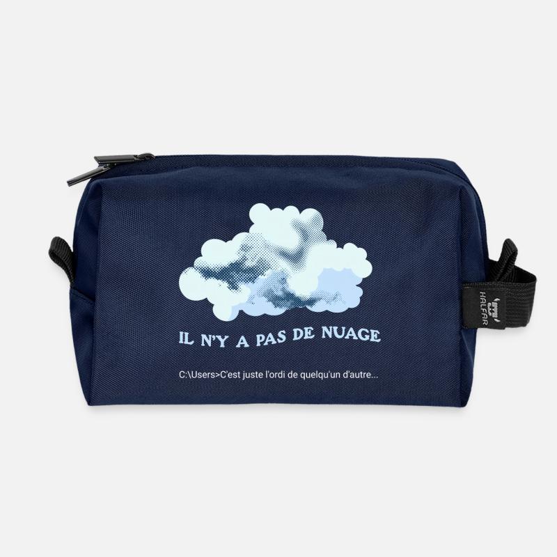 Il n'y a pas de nuage (cloud) - Trousse de toilette en tissu recyclé - marine