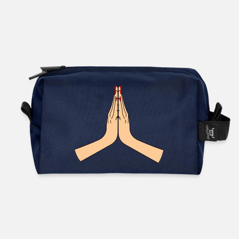 Namasté danke - Recycelte Kulturtasche - Navy