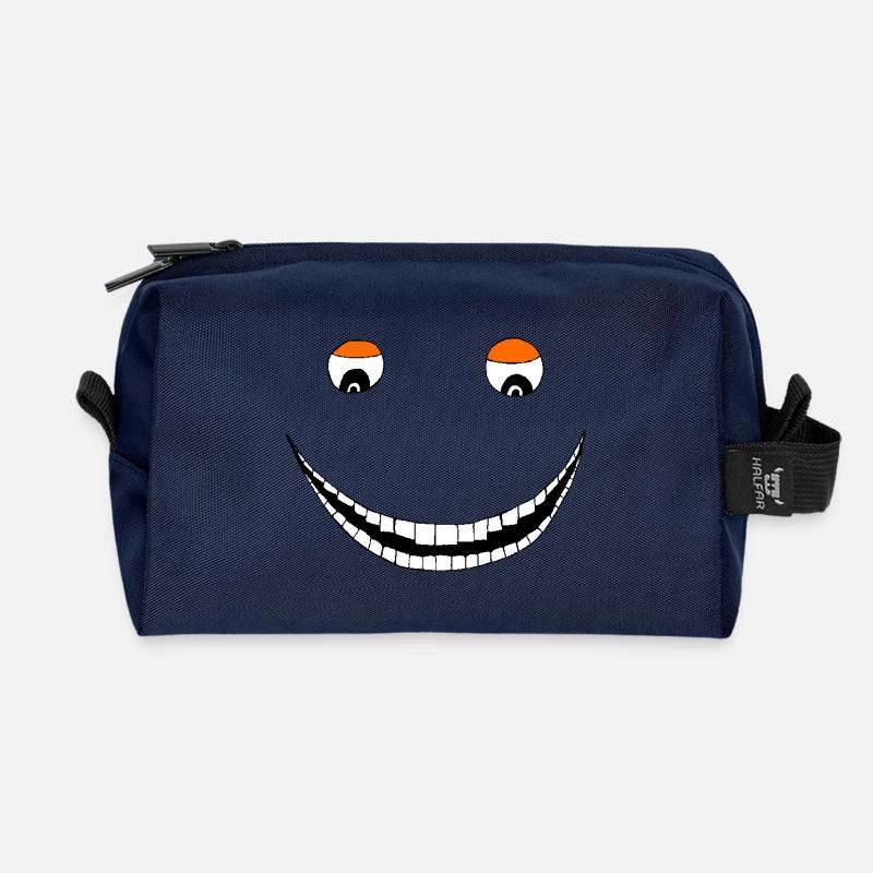 Broad grin - Recycled Toiletry Zip Bag - navy
