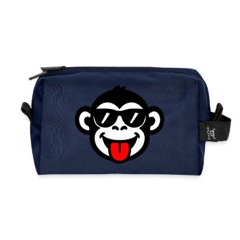 Affe Zunge Lustig - Recycelte Kulturtasche - Navy - Vorne