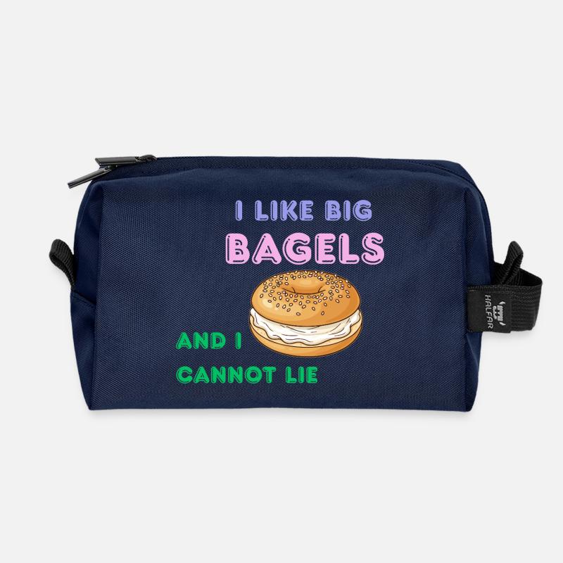 Big Bagels Funny Breakfast Shirt - Recycelte Kulturtasche - Navy
