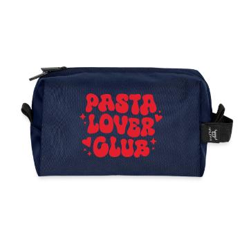 Club des amateurs de pâtes, cuisine italienne, rétro esthétique rouge - Trousse de toilette en tissu recyclé - marine - Devant