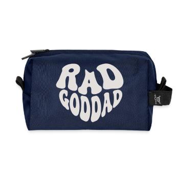 Rad Godfather - Vintage Heart (Custom Color) - Recycled Toiletry Zip Bag - navy - Front