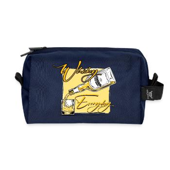 Whiskey Everyday Pour Art - Recycelte Kulturtasche - Navy - Vorne