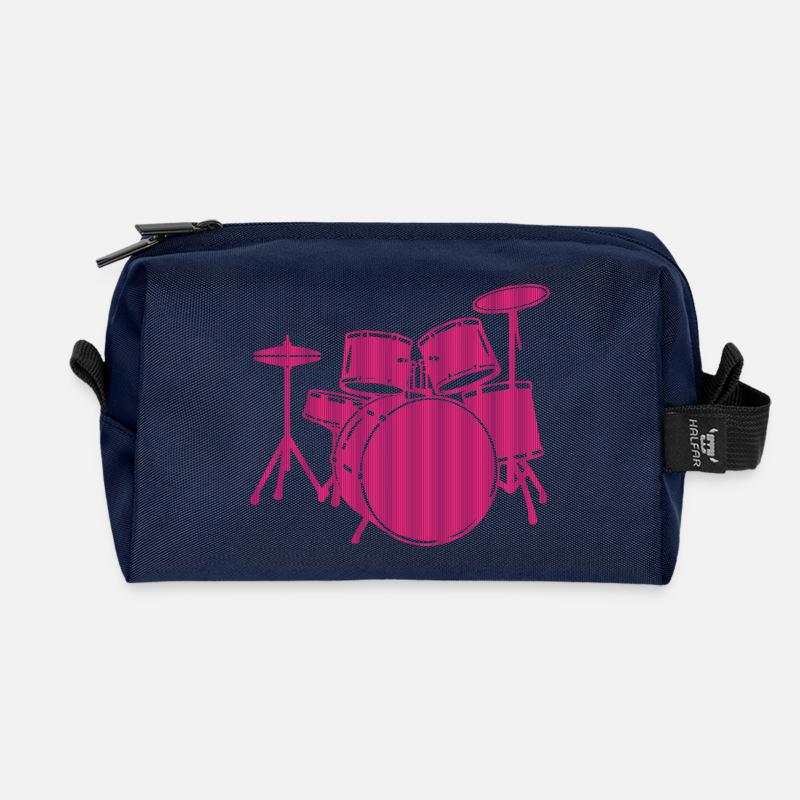 Pink Drum Set Music Lover Graphic - Recycelte Kulturtasche - Navy