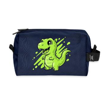 Grüner Schleim Dino Comic - Recycelte Kulturtasche - Navy - Vorne