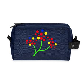 Neon-Punktbaum-Explosion - Recycelte Kulturtasche - Navy - Vorne
