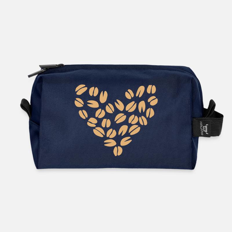 Kaffeebohne Herz - Recycelte Kulturtasche - Navy