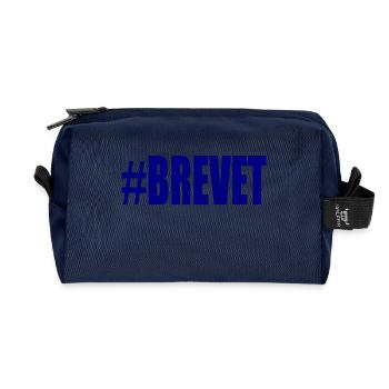 FERRY. BACCALAUREAT. PATENT. DNB. EXAMINATION. WELL DONE - Recycled Toiletry Zip Bag - navy - Front