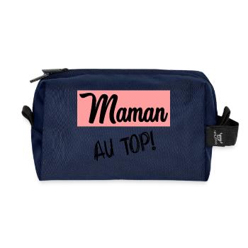 MAMAN. FÊTE DES MÈRES - Trousse de toilette en tissu recyclé - marine - Devant