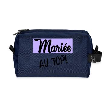 ZUKÜNFTIGE BRAUT. Junggesellinnenabschied. HOCHZEIT - Recycelte Kulturtasche - Navy - Vorne