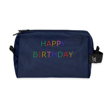 HAPPY BIRTHDAY - Recycled Toiletry Zip Bag - navy - Front