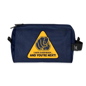 I Hate Everybody...And You're Next! - Recycled Toiletry Zip Bag - navy - Front