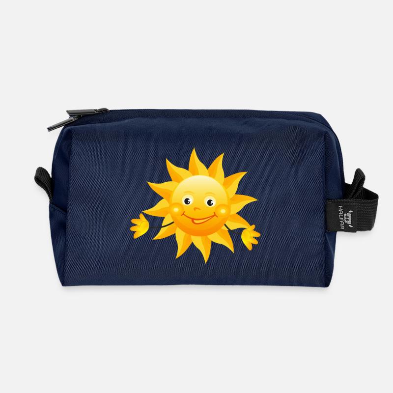 Sonne - Recycelte Kulturtasche - Navy