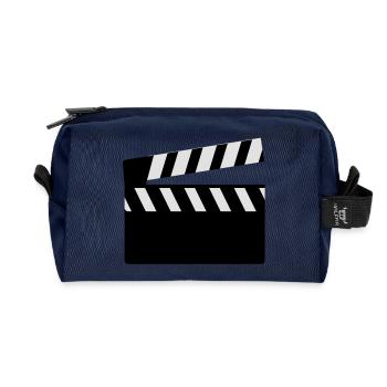 film_klappe_f2 - Recycelte Kulturtasche - Navy - Vorne