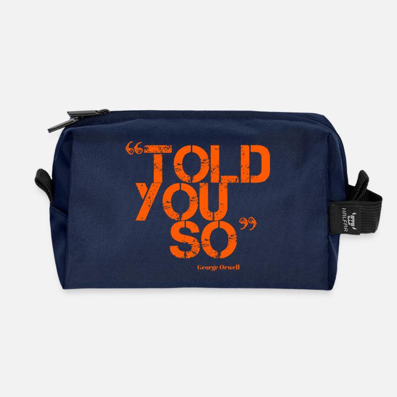 ORWELL (orange) - Recycelte Kulturtasche - Navy