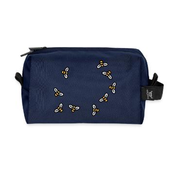 Bees - Recycled Toiletry Zip Bag - navy - Front
