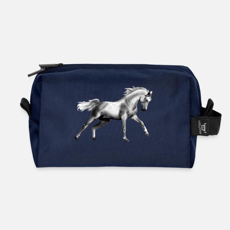 Pferd - Recycelte Kulturtasche - Navy