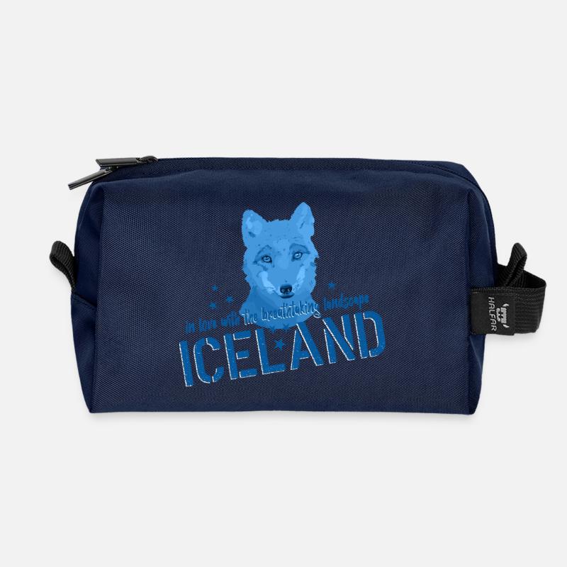 Iceland fox Island - Recycelte Kulturtasche - Navy