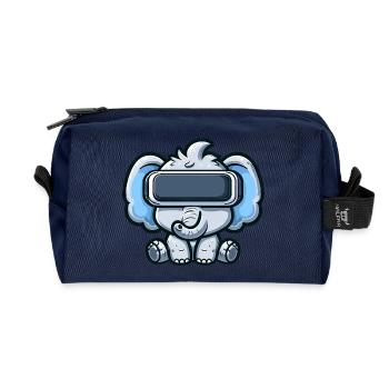 Elefant VR Virtual Reality Gamer Zocker Süß - Recycelte Kulturtasche - Navy - Vorne