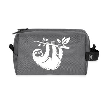 Silhouette Faultier Minimalistisch Art Deko Stil - Recycelte Kulturtasche - Anthrazit - Vorne