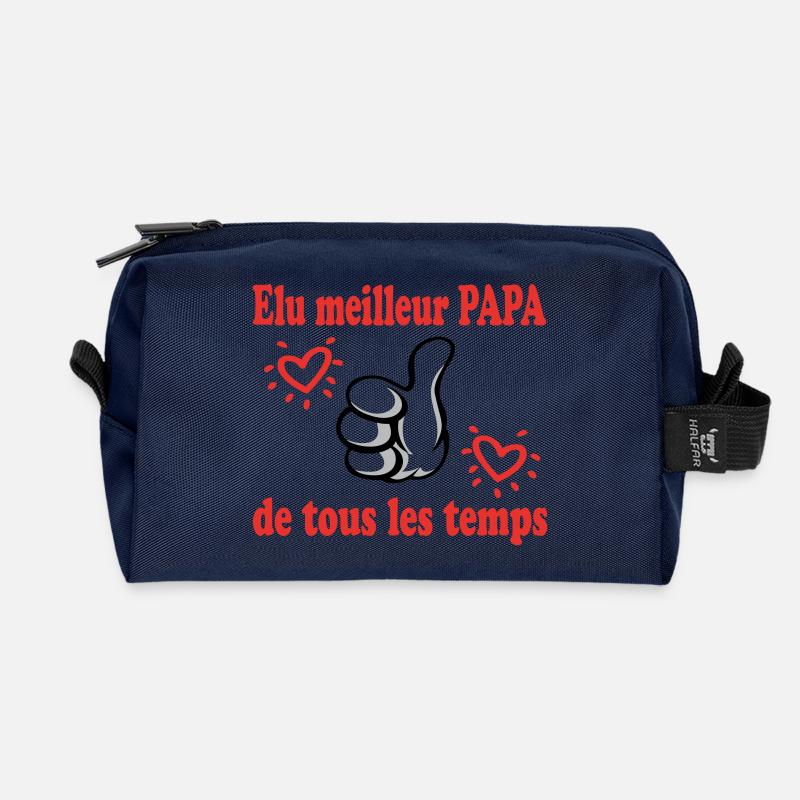 VOTED BEST DAD EVER - Recycled Toiletry Zip Bag - navy