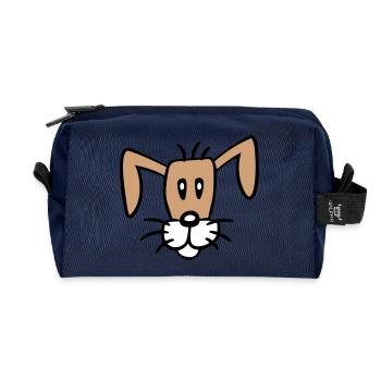 Hund Gesicht Kleiner Glücklicher Welpe Haustier - Recycelte Kulturtasche - Navy - Vorne