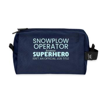 Snowplow Operator Superhero Schneepflugfahrer - Recycelte Kulturtasche - Navy - Vorne