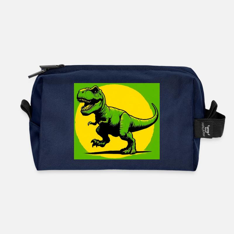 Dinosaurier - Recycelte Kulturtasche - Navy