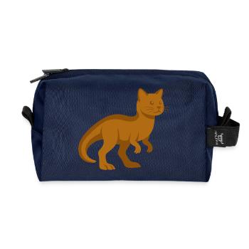Trex Katze Dinosaurier - Recycelte Kulturtasche - Navy - Vorne