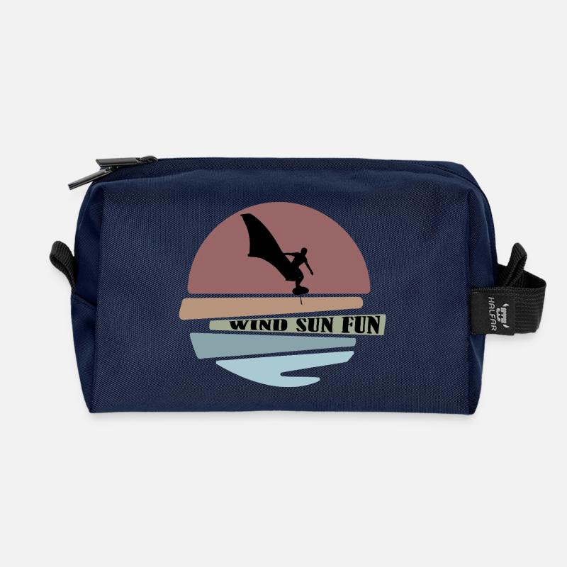 Wingfoil sunset Silhouette - Recycelte Kulturtasche - Navy
