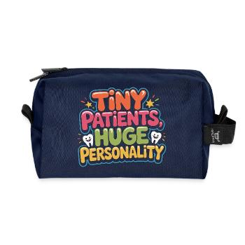 Pediatric Dentist Tiny Patients Huge Dental Care - Recycled Toiletry Zip Bag - navy - Front