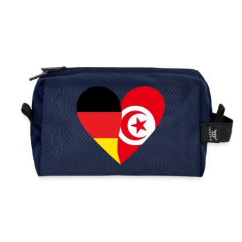 Herz der zwei Länder - Recycelte Kulturtasche - Navy - Vorne