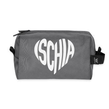 Faute de frappe de la forme du cœur d’Ischia - Trousse de toilette en tissu recyclé - anthracite - Devant