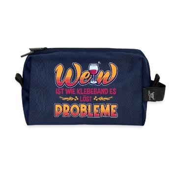 Wenn ist wie Klebeband – Löst Probleme - Recycelte Kulturtasche - Navy - Vorne