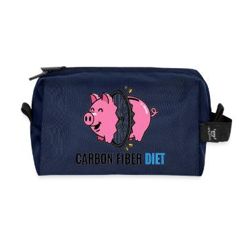 Carbon Fiber Diet Pig - Recycled Toiletry Zip Bag - navy - Front