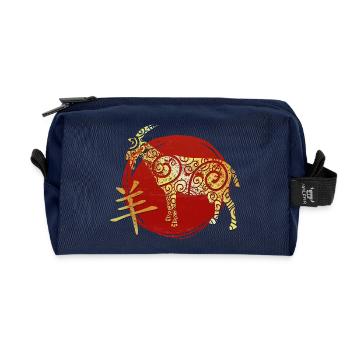 Ziege Chinesisches Tierkreiszeichen Horoskop - Recycelte Kulturtasche - Navy - Vorne