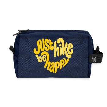 Just hike be happy - playful hiking motif - Recycled Toiletry Zip Bag - navy - Front