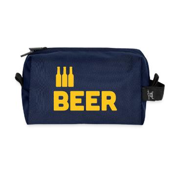 Bierliebhaber - Recycelte Kulturtasche - Navy - Vorne