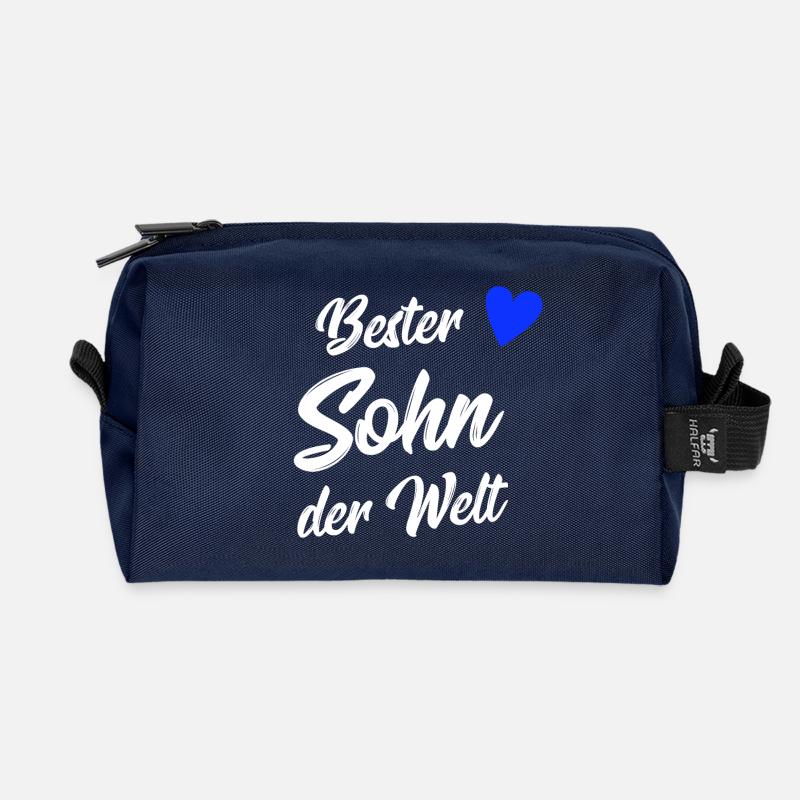 Sohn Geschenk | Bester Sohn der Welt - Recycelte Kulturtasche - Navy