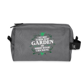 GARDENING - I Just Want To Work At My Garden Chick - Recycled Toiletry Zip Bag - anthracite - Front