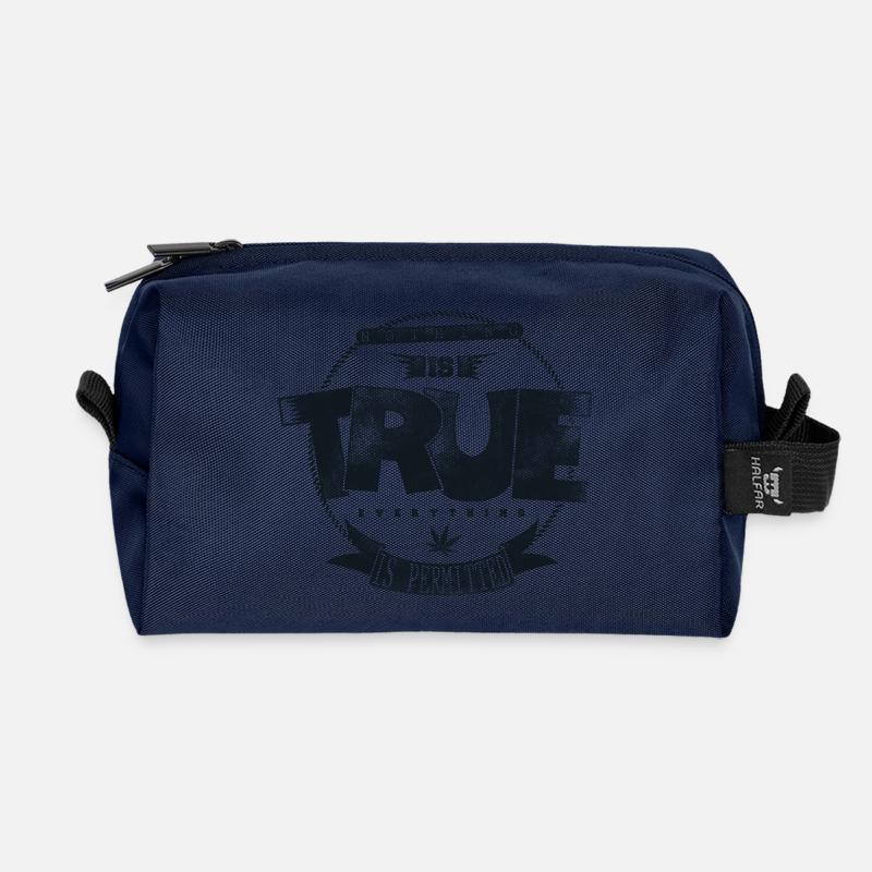 Nothing is true - Recycled Toiletry Zip Bag - navy