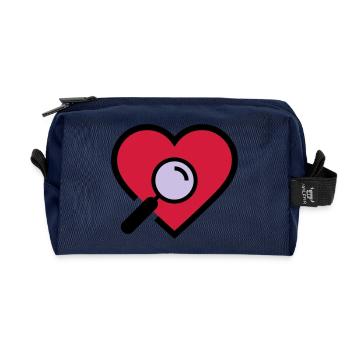 Herzuntersuchung Lupe - Recycelte Kulturtasche - Navy - Vorne