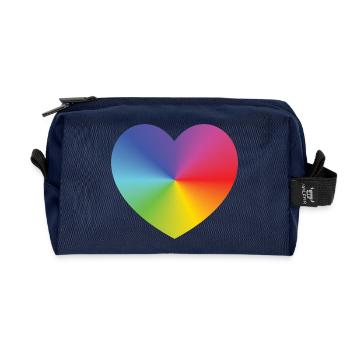 Rainbow Heart - Recycelte Kulturtasche - Navy - Vorne