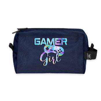 Gamer Girl Controller Controller - Recycled Toiletry Zip Bag - navy - Front